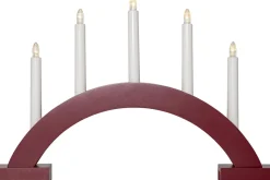 ABBE Batteridriven Träljusstake Båge 5L 32cm Röd