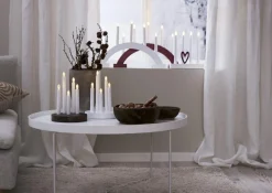 ABBE Batteridriven Träljusstake Båge 5L 32cm Röd