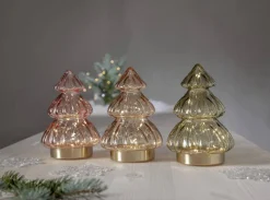 ABETE Glasdekoration Batteri 18cm Grön