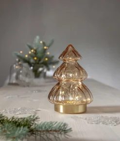 ABETE Glasdekoration Batteri 18cm Beige