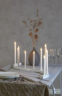 ACCENT Träljusstake 5L 36cm Vit