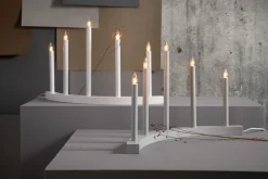 ACCENT Träljusstake 5L 36cm Vit