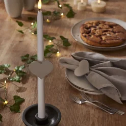 ACCESSORIZE Ljusmanschett 2-pack Hjärta Beige