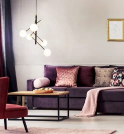 AKROBAT Taklampa 5L 58cm Svart/Matt Mässing/Opal