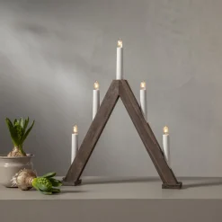 ALBO Ljusstake 5L 41cm Brunbetsad