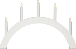 ALBO Träljusstake 5L 33cm Båge Vit
