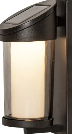 ALIPPA Solcells-vägglykta 21cm Svart Varmvit IP44