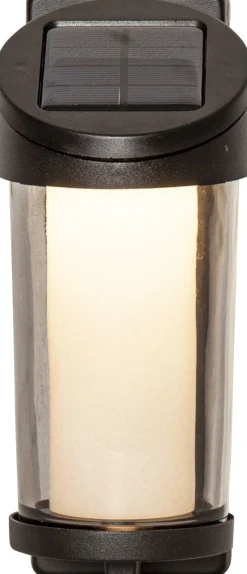 ALIPPA Solcells-vägglykta 21cm Svart Varmvit IP44