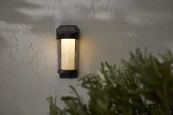 ALIPPA Solcells-vägglykta 21cm Svart Varmvit IP44