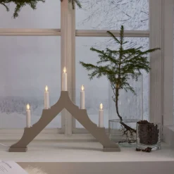 ALMA Träljusstake 33,5cm Beige