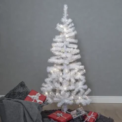 ALVIK Julgran 150cm 80LED Vitt/Vit IP44