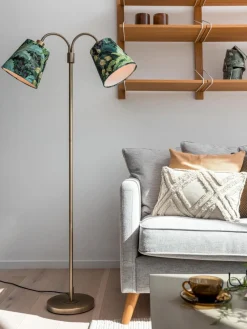 AMY Golvlampa Flex 2-Arm 150cm Antikmässing