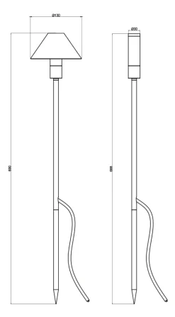 APOLLO 2in1 Pollare 65cm Svart IP44