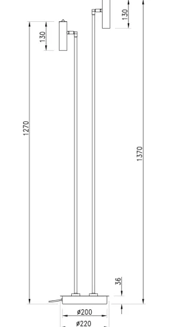 ARTIC Golvlampa LED Dubbel 137cm Vit/Krom