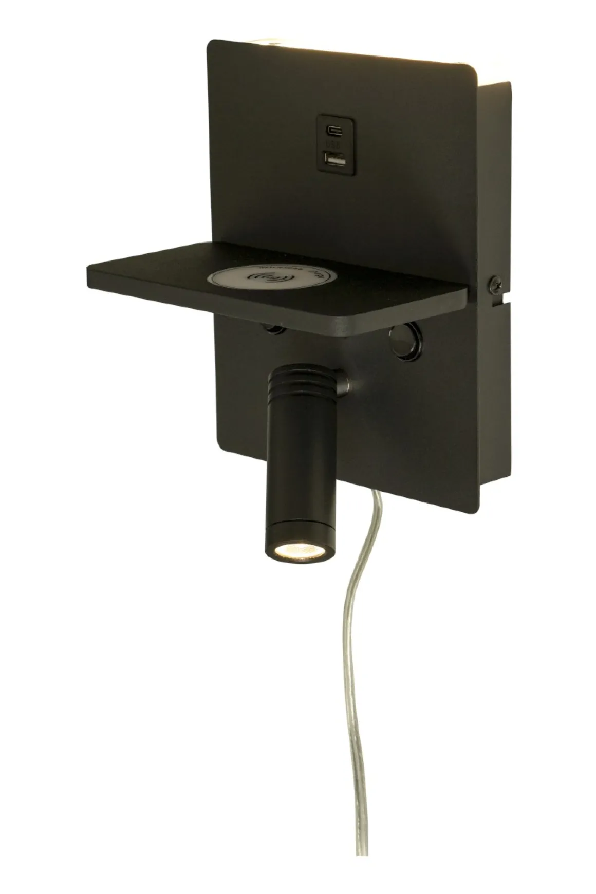 ASTOR Väggspot USB16cm Svart