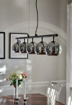 ATOM Taklampa 5:a Rak 114cm Svart/Rökgrå