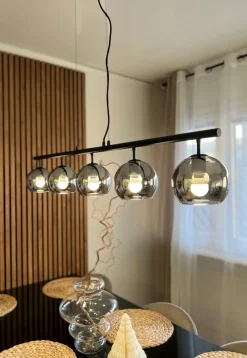 ATOM Taklampa 5:a Rak 114cm Svart/Rökgrå