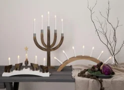 AURA Träljusstake 58cm Brun