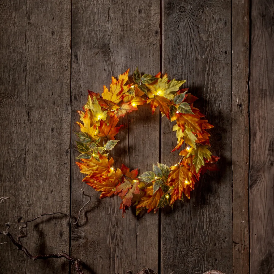 AUTUMN Krans Batteri 45cm Amber