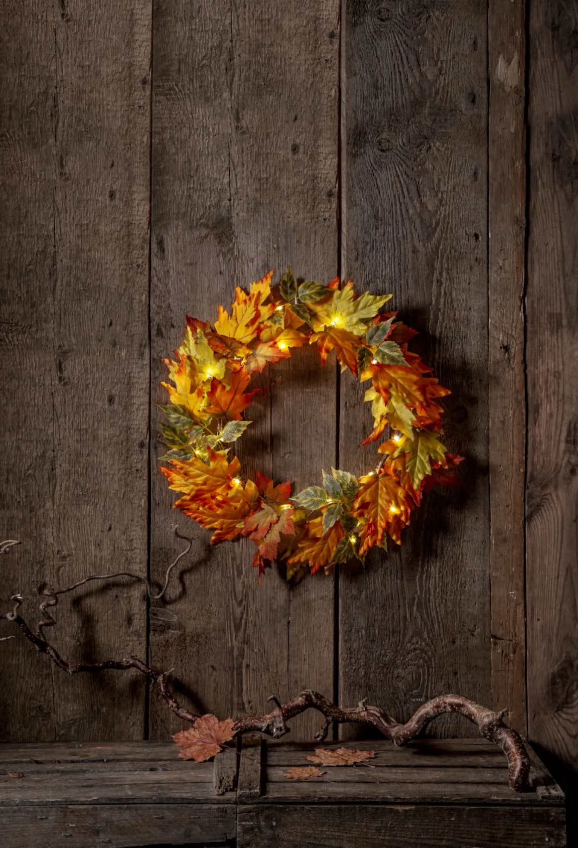 AUTUMN Krans Batteri 45cm Amber