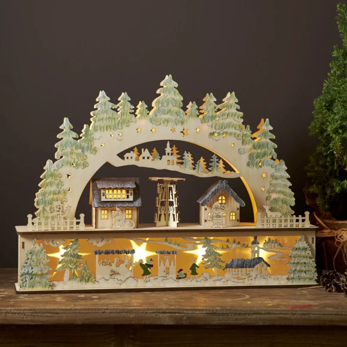 BAMBERG Ljusstake Batteri 12L 32,5cm Natur