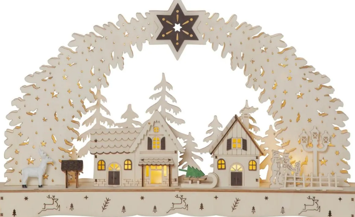 BAMBERG Ljusstake Batteri 10L 27,5cm Natur