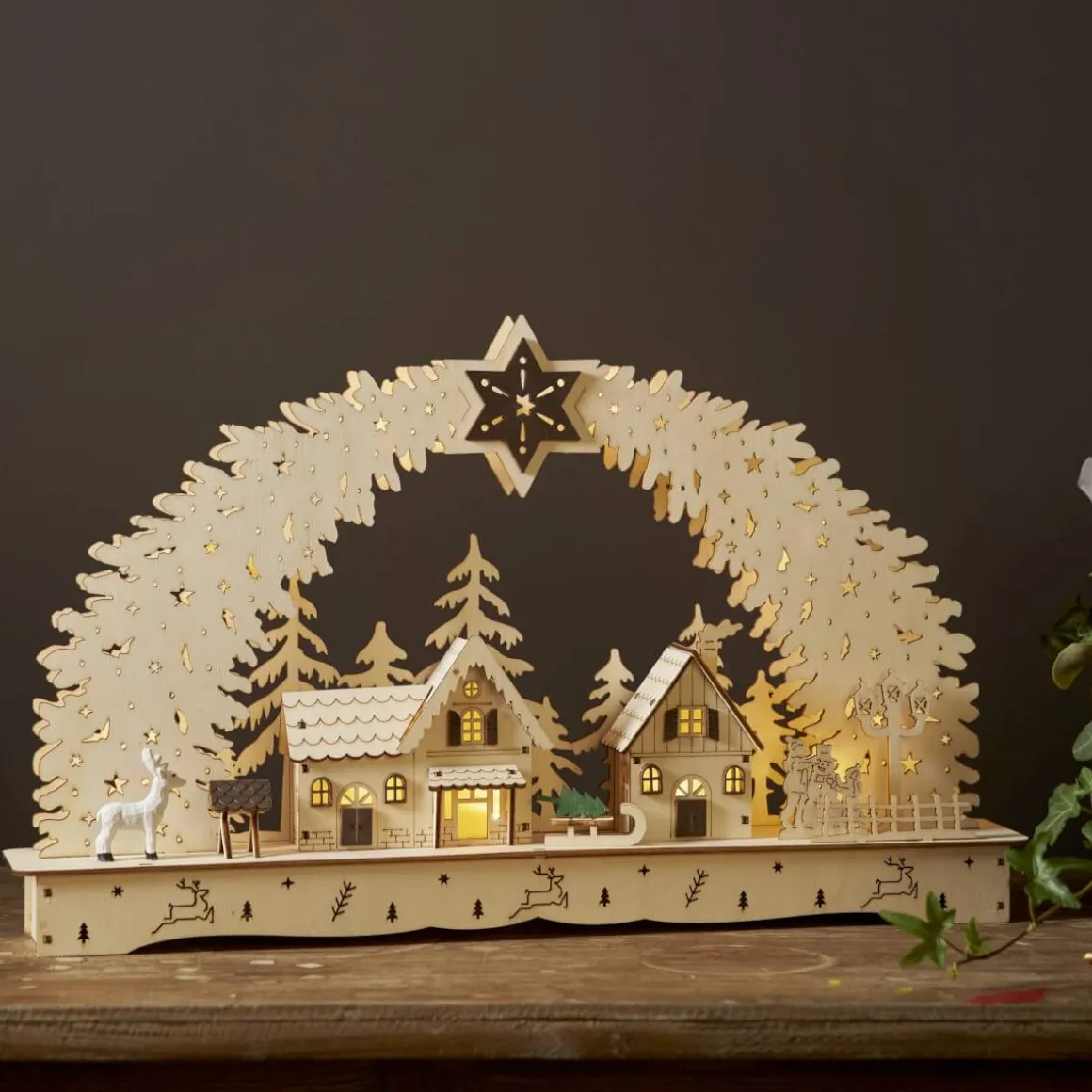 BAMBERG Ljusstake Batteri 10L 27,5cm Natur