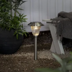 BARCELONA Solcells-pollare 41cm Silver