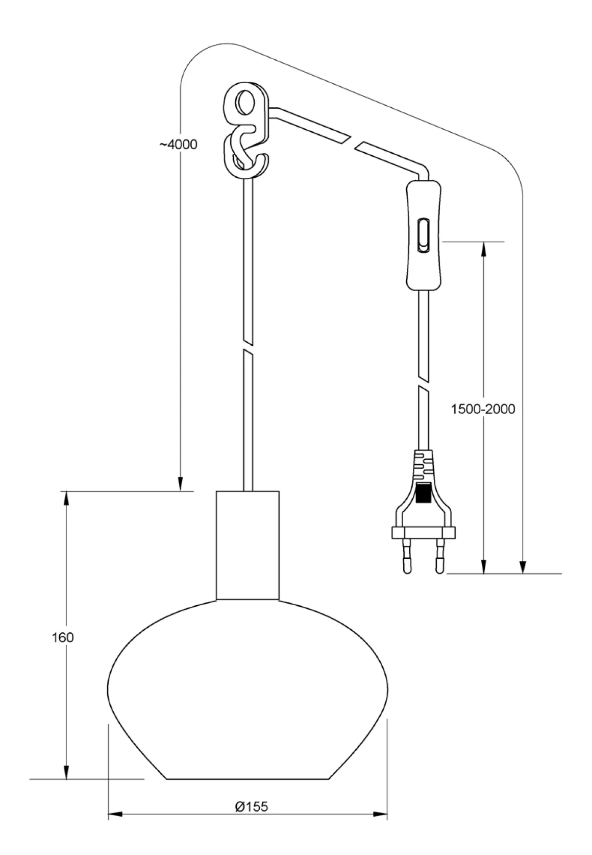 BELL Fönsterlampa 16cm Matt Mässing/Rök