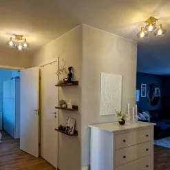 BELL Plafond 3-arm 42cm Matt Mässing/Rök