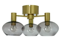 BELL Plafond 3-arm 42cm Matt Mässing/Rök