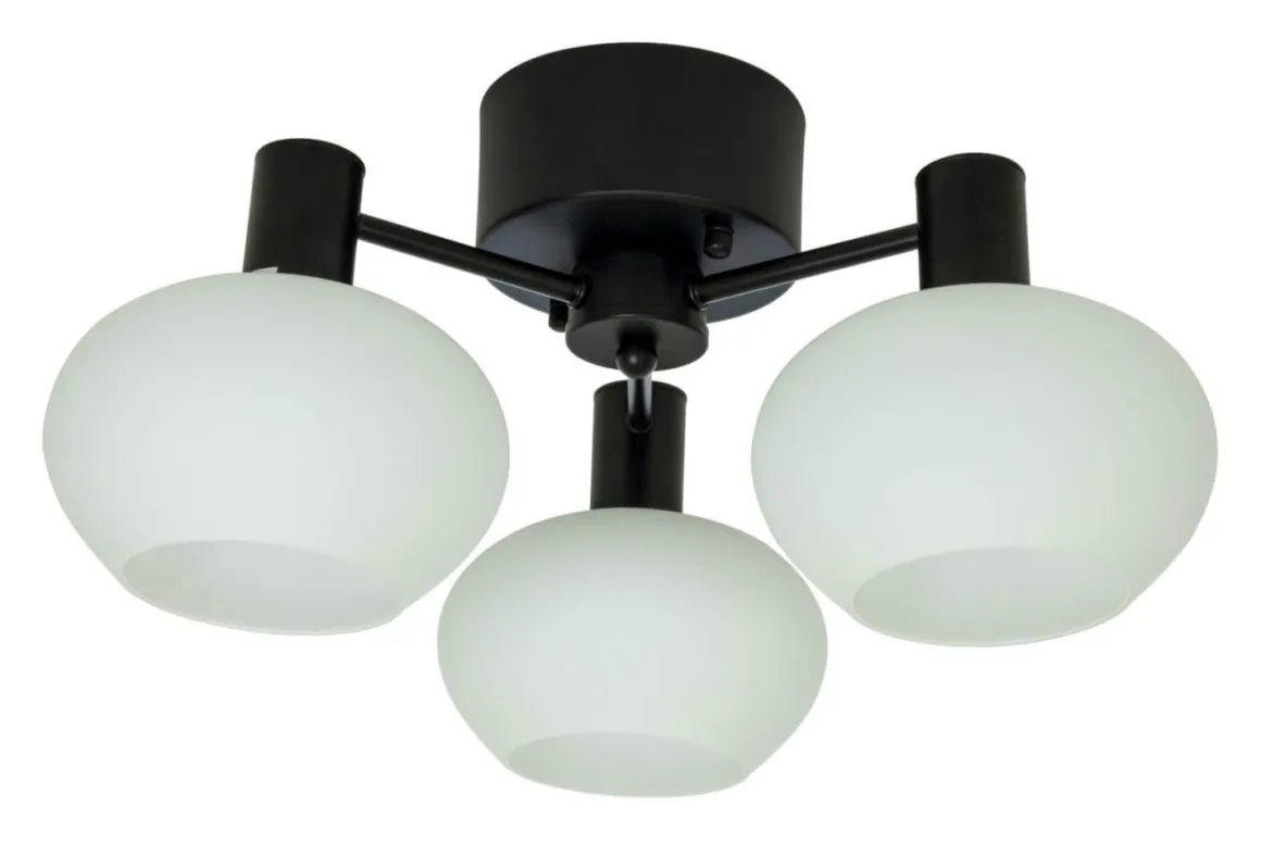 BELL Plafond 3-arm 42cm Svart/Opalvit