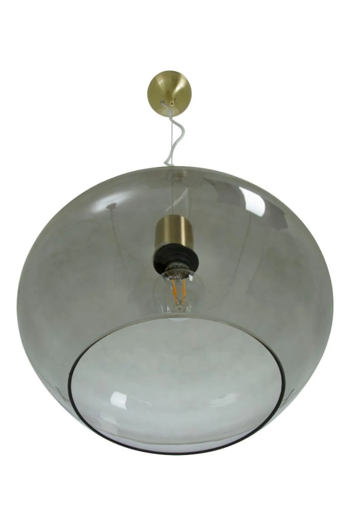 BELL Taklampa 35cm Matt Mässing/Rök