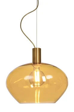 BELL Taklampa 35cm Matt Mässing/Amber