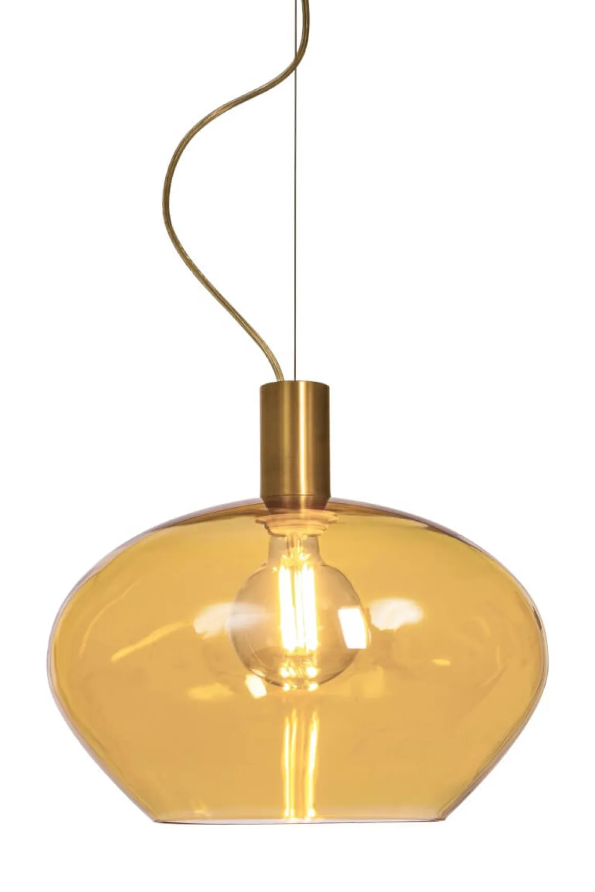 BELL Taklampa 35cm Matt Mässing/Amber