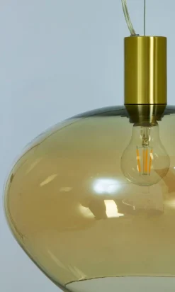 BELL Taklampa 35cm Matt Mässing/Amber