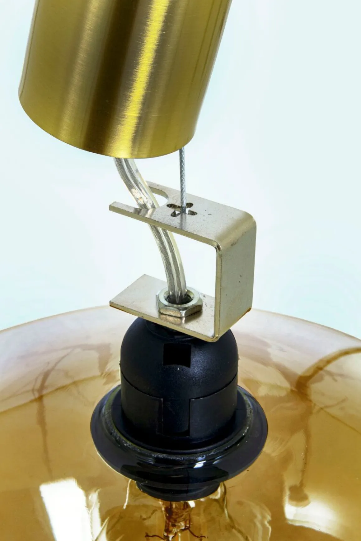 BELL Taklampa 35cm Matt Mässing/Amber