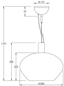 BELL Taklampa 35cm Matt Mässing/Amber