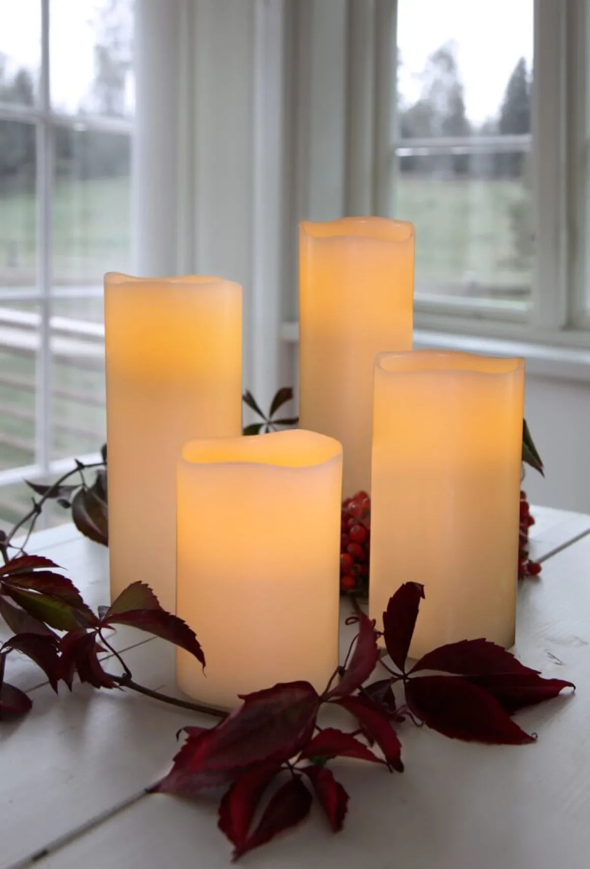 BIG LED-Blockljus 15cm Elfenben