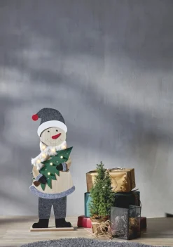 BILLY Inomhusdekoration Tomte Batteri 80cm Grå