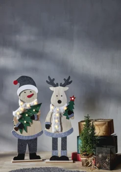 BILLY Inomhusdekoration Tomte Batteri 80cm Grå