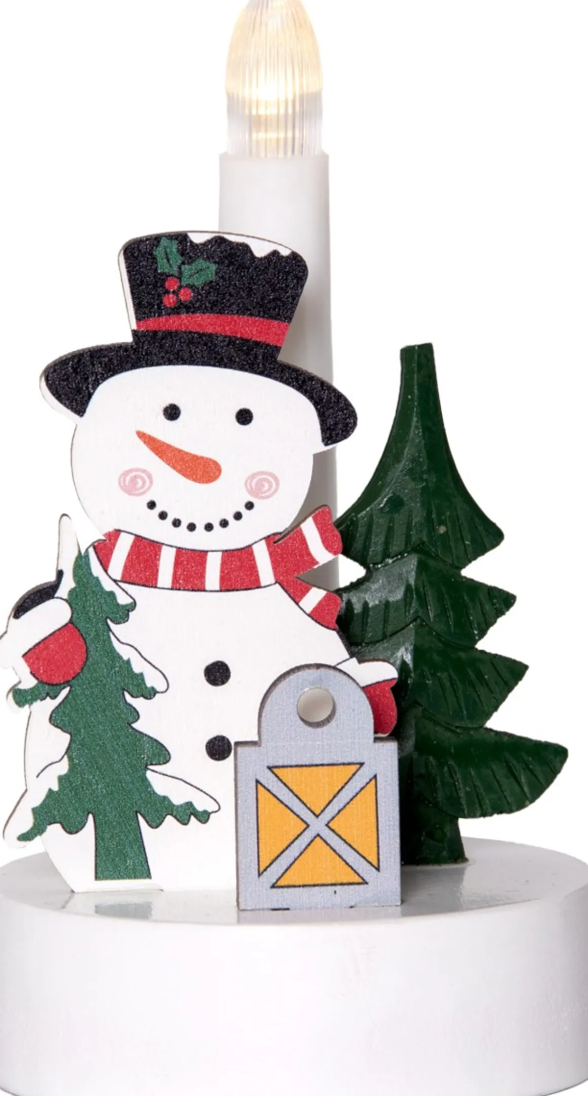 BILLY Ljusstake snögubbe 14cm Flerfärgad