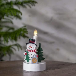 BILLY Ljusstake snögubbe 14cm Flerfärgad