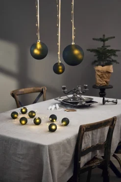 BLISS Glaskula Batteri 16,5cm 18LED Grön