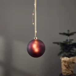 BLISS Glaskula Batteri 16,5cm 18LED Röd