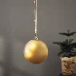 BLISS Glaskula Batteri 21cm 20LED Guld