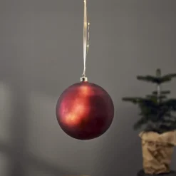 BLISS Glaskula Batteri 21cm 20LED Röd