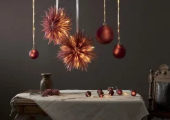 BLISS Glaskula Batteri 21cm 20LED Röd