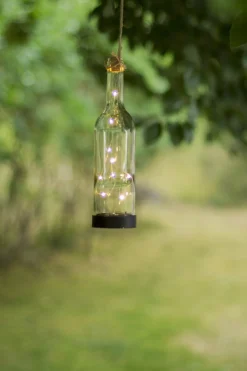 BOTTLE Solcellsdekoration 31cm Transparent IP44