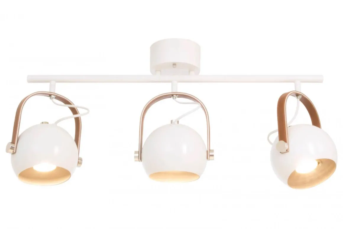 BOW Takspot Rak 3L 76cm Vit/Brun/Silver